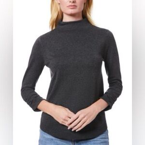 Melissa Paige Women's Ruched-Sleeve Funnel-Neck Sweater